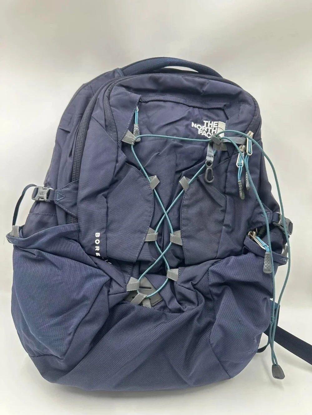 The North Face Borealis Backpack in Dark Blue with Teal Accents